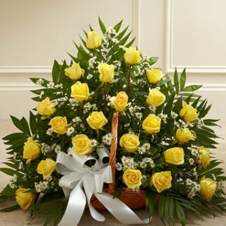 Sincerest Sympathies Fireside Basket - Yellow