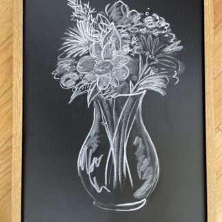 hand drawn floral chalk board