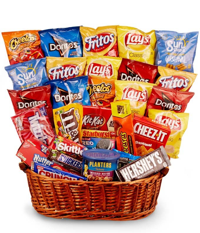 Chips Candy & More Gift Basket