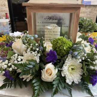 Medium lantern with floral arrangement