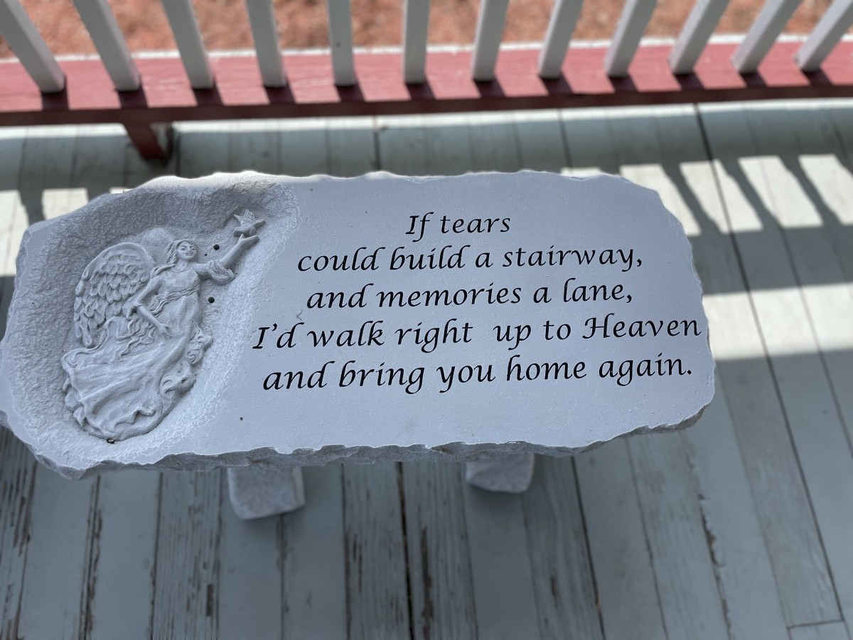 "if tears could build" garden bench